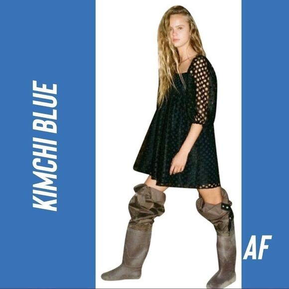 KIMCHI BLUE BABYDOLL DRESS BLACK - Picture 2 of 7